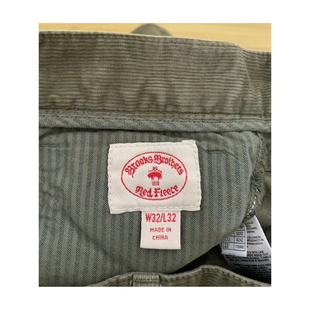 Brooks Brothers Corduroy Pants Mens 32x32 Green Slim Straight Preppy Fall